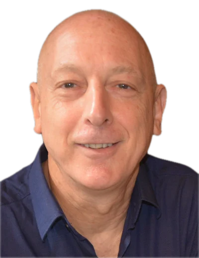 ד״ר דיויד וינוגרד מחייך, בחולצה כחולה